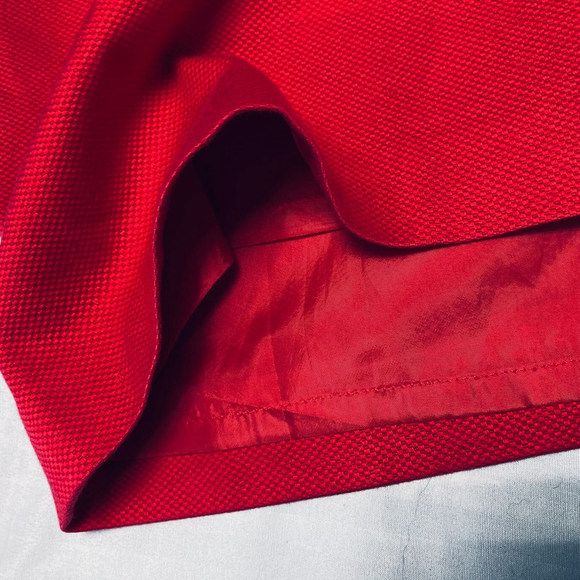 Talbots Red Mini Skirt Size 8 Stretch Holiday Party Christmas New Year Event - Picture 3 of 11